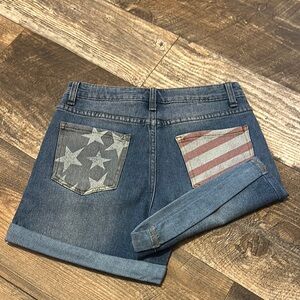 “Lady Liberty” by Haptics American Flag Jean Shorts NWOT